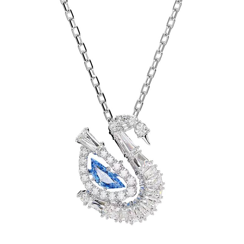 COLAR COM PINGENTE SWAROVSKI ICONIC SWAN PENDANT 5734482 BLUE
