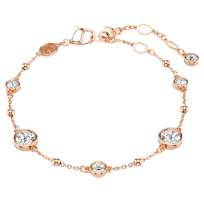 PULSEIRA SWAROVSKI RIVIERA IMBER TENNIS ROUND CUT 5734470 WHITE ROSE GOLDTONE