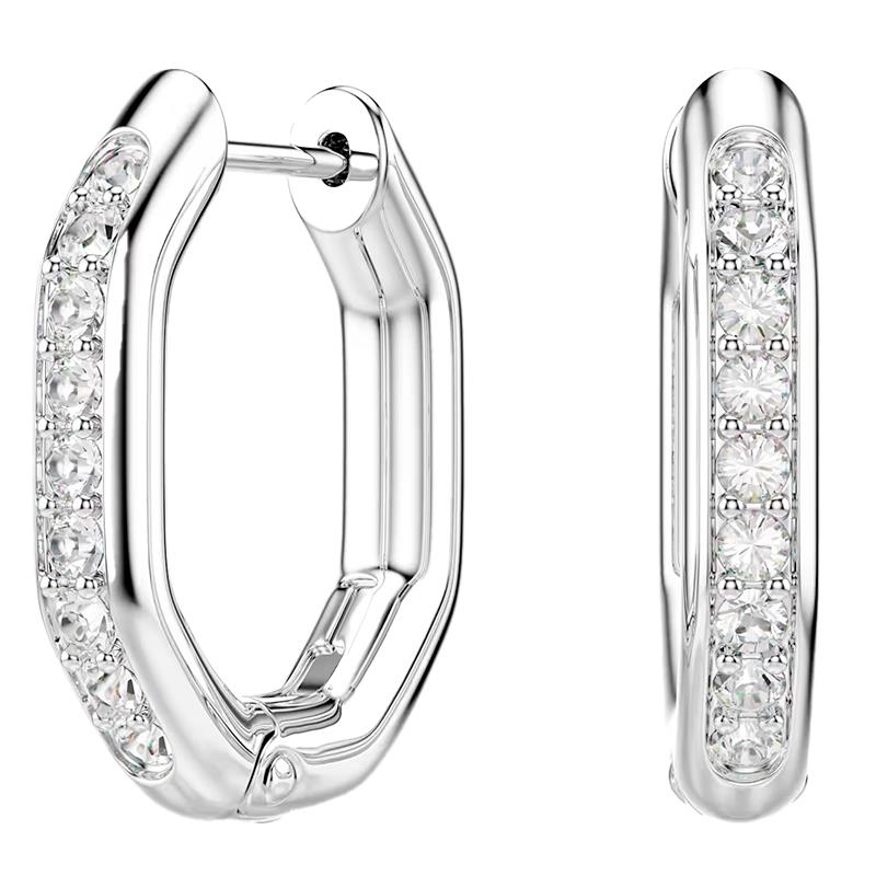 BRINCOS DE ARGOLA SWAROVSKI DEXTERA MINI OCTAGON CUT 5734468 WHITE