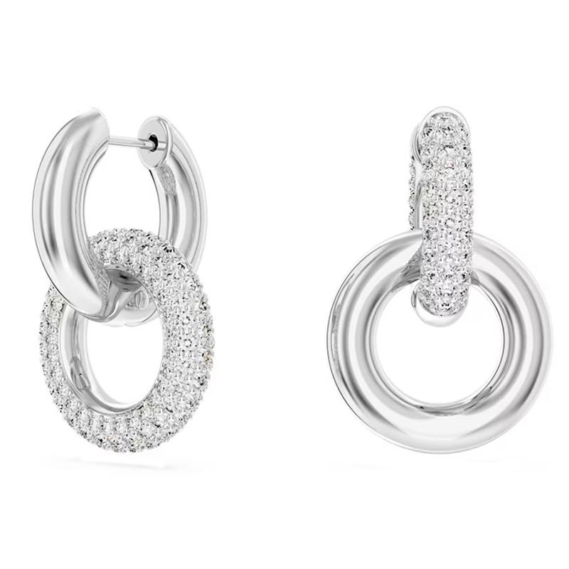 BRINCOS DE ARGOLA SWAROVSKI DEXTERA INTERLINKED 5689701 CREAM