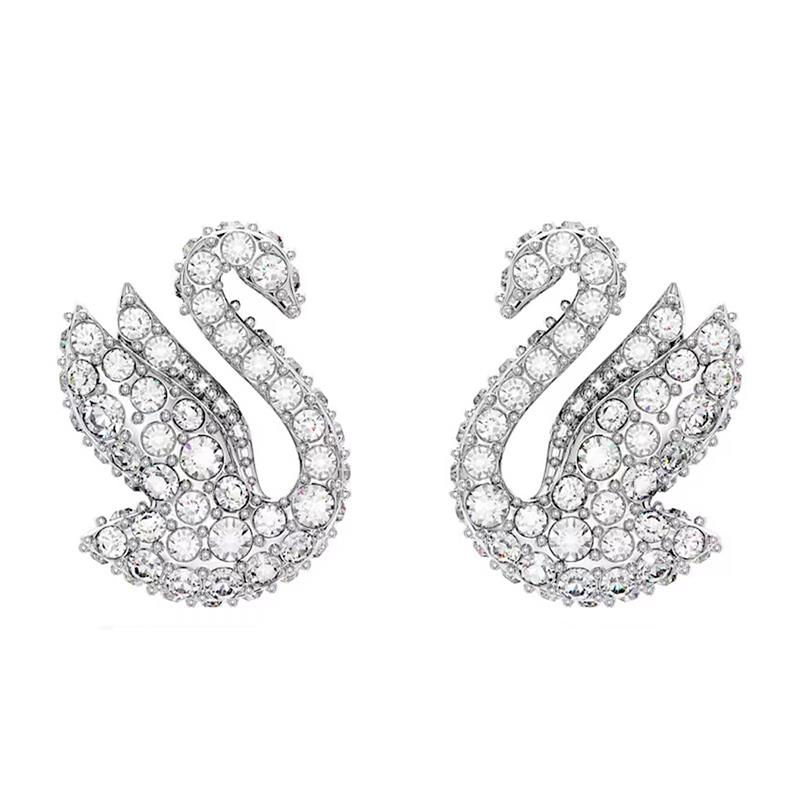 BRINCOS SWAROVSKI ICONIC SWAN XXS 5689687 WHITE