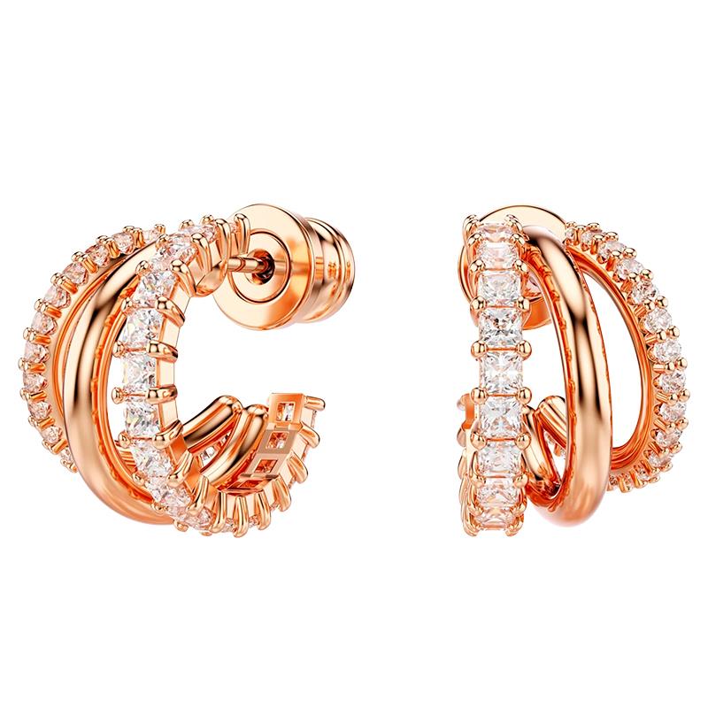 BRINCOS SWAROVSKI HYPERBOLA 5701591 CREAM ROSE GOLDTONE