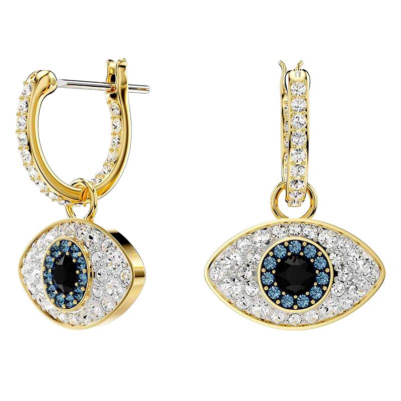 BRINCOS SWAROVSKI SYMBOLICA 5701612 BLUE/MULTI GOLDTONE