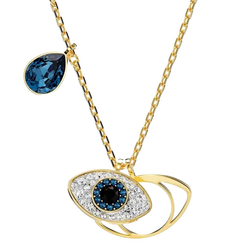 COLAR COM PINGENTE SWAROVSKI SYMBOLICA PENDANT 5701611 BLUE/MULTI GOLDTONE