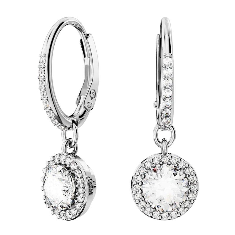 BRINCOS SWAROVSKI UNA HEART OR CLOVER 5689682 WHITE