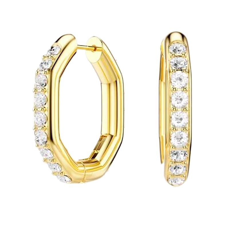 BRINCOS DE ARGOLA SWAROVSKI DEXTERA HOOP MINI 5734467 CREAM GOLDTONE
