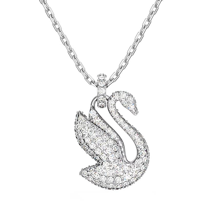 COLAR DE CORRENTE COM PINGENTE SWAROVSKI ICONIC SWAN PENDANT XS 5660027 WHITE