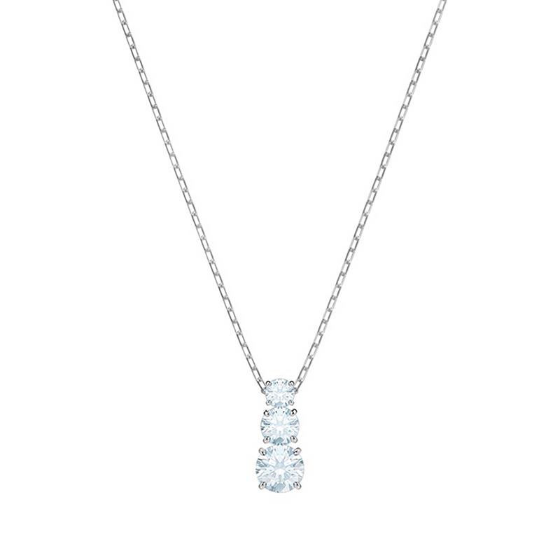 COLAR COM PINGENTE SWAROVSKI SOLITARIO REDONDO STILLA PENDANT ROUND CUT 5450924 WHITE