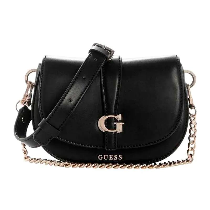 BOLSA FEMININA GUESS CARRIE MINI FLAP VG989678-BLA BLACK