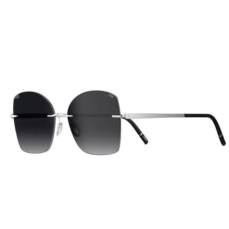 OCULOS DE SOL SILHOUETTE FEMININO NOVA SHADES TERRANEA 8193/75 7000 TAM 55 15 150MM PRETO RHODIUM