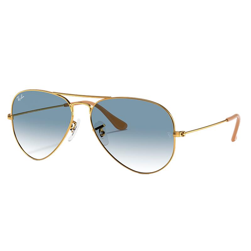 OCULOS DE SOL RAYBAN UNISSEX 0RB3025 001/3F TAM 62 14 140 DOURADO / LENTES AZUL DEGRADE