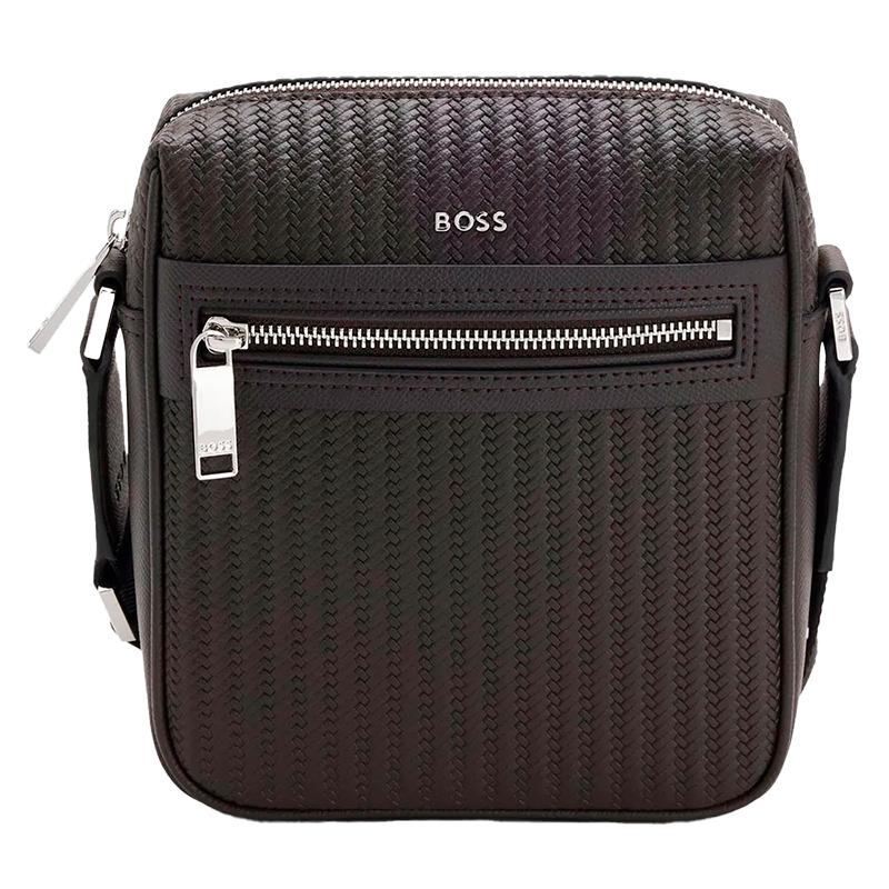 BOLSA MASCULINA ADULTA HUGO BOSS DAXTERWNS ZIP 10280090 01 TAM UNICO BROWN
