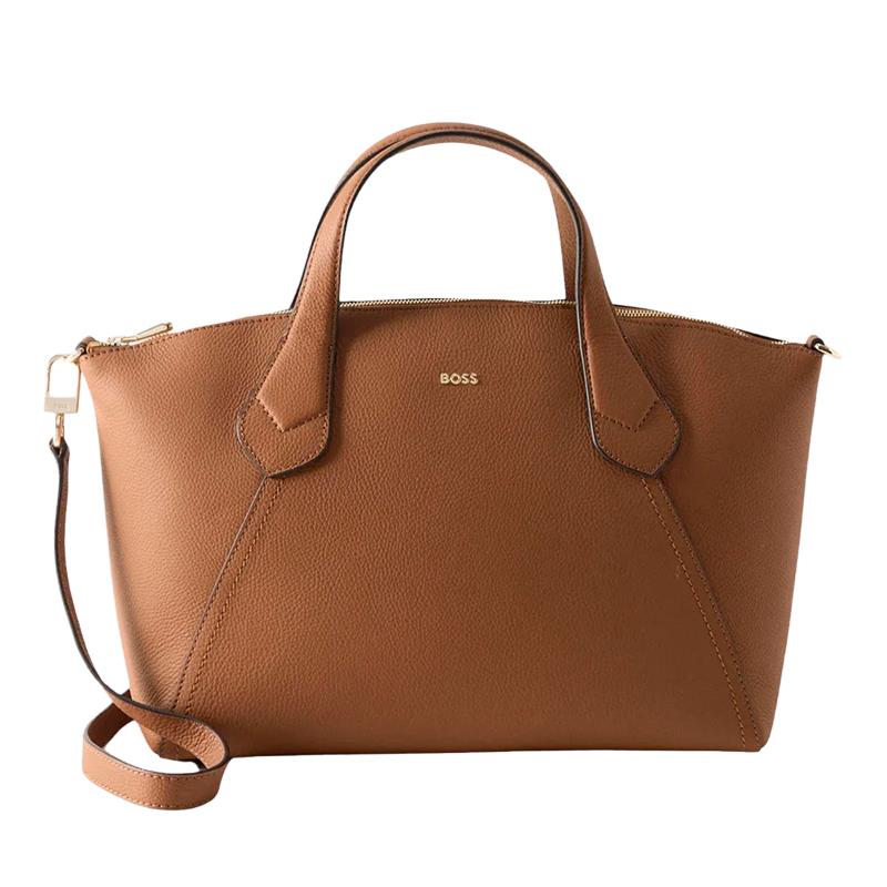 BOLSA FEMININA ADULTA HUGO BOSS LENAH ZIP TOTE S 10273866 01 TAM UNICO BROWN