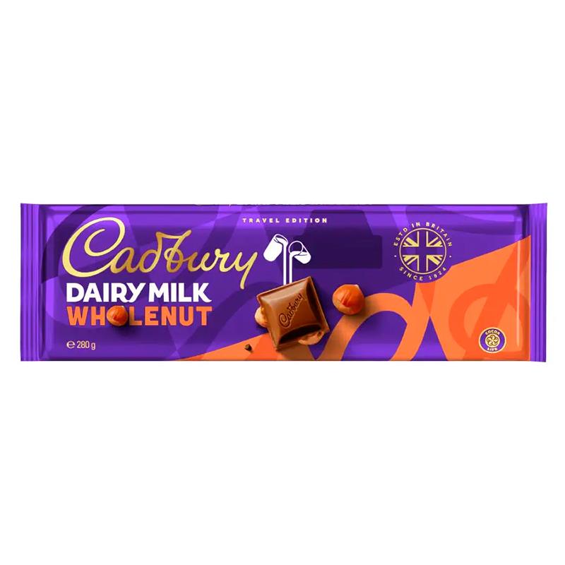 BARRA DE CHOCOLATE CADBURY DAIRY MILK WHOLENUT 280G