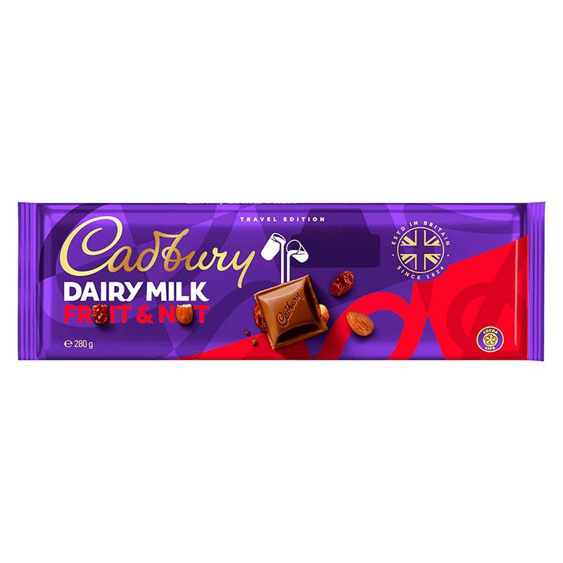 BARRA DE CHOCOLATE CADBURY DAIRY MILK FRUITNUIT 280G
