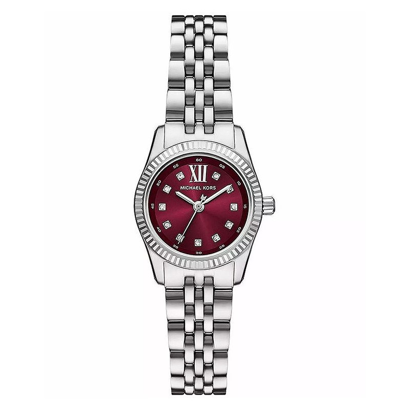 RELOGIO FEMININO MICHAEL KORS QUARTZO TAM 26MM MK4968 PRATA/RUBI