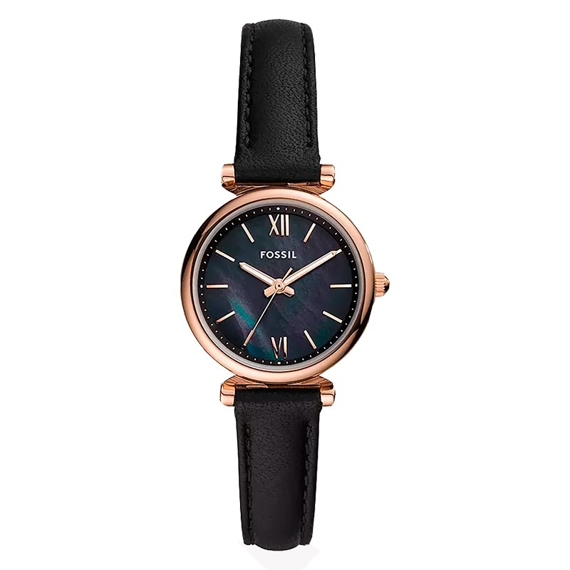 RELOGIO FEMININO FOSSIL QUARTZO TAM 28MM COURO ES4700 PRETO/DOURADO