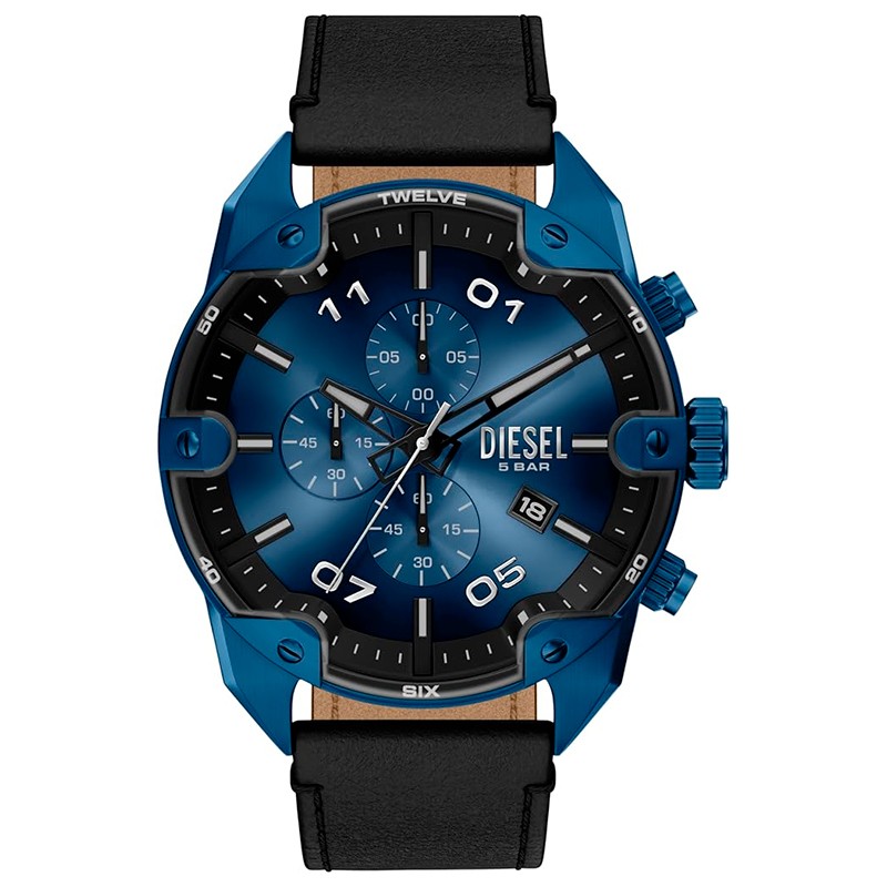 RELOGIO MASCULINO DIESEL QUARTZO TAM 48MM COURO DZ4703 PRETO/AZUL
