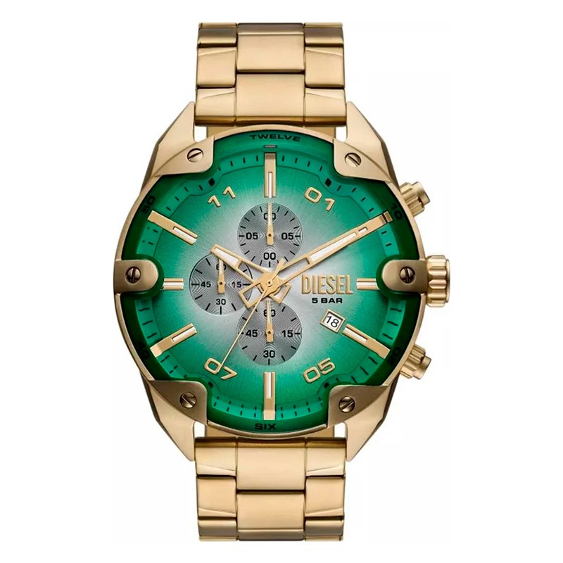 RELOGIO MASCULINO DIESEL QUARTZO TAM 49MM DZ4685 DOURADO/VERDE