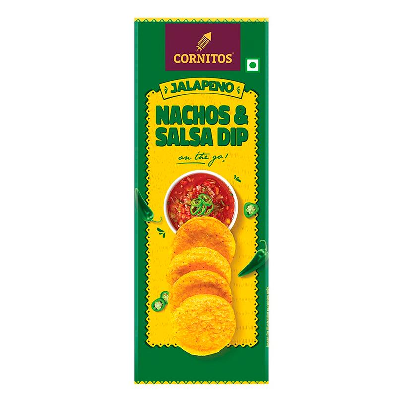 TORTILHA CHIPS CORNITOS NACHOS E SALSA DIP JALAPENO 70G