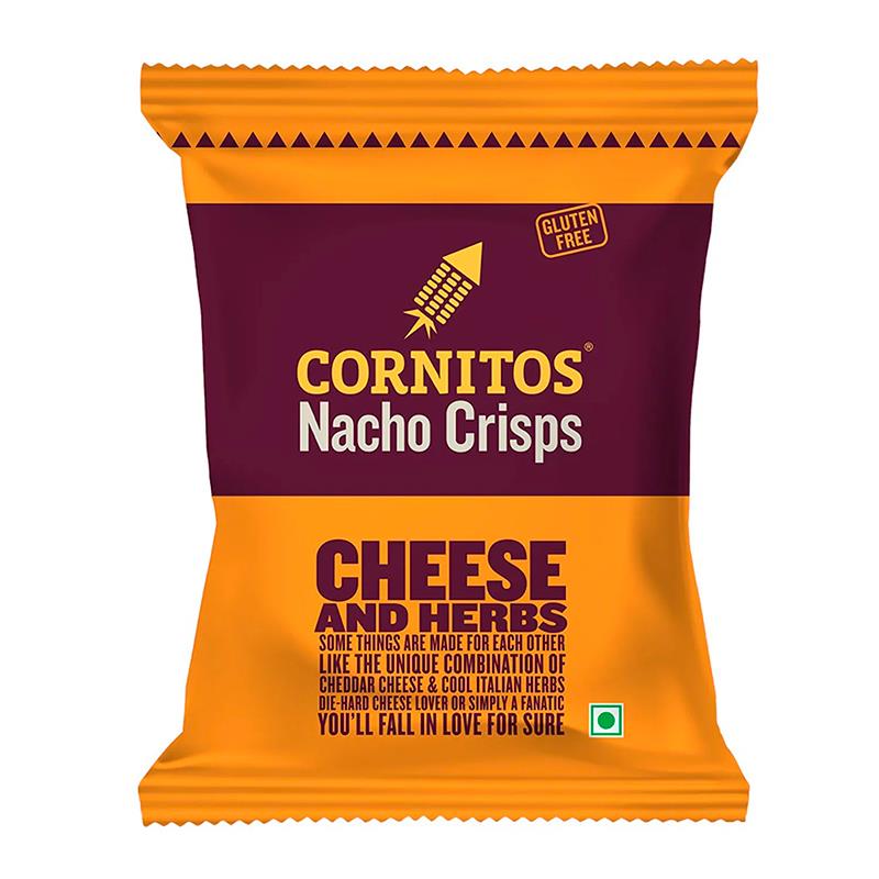 TORTILHA CHIPS CORNITOS NACHO CRISPS CHEESE AND HERBS 77G