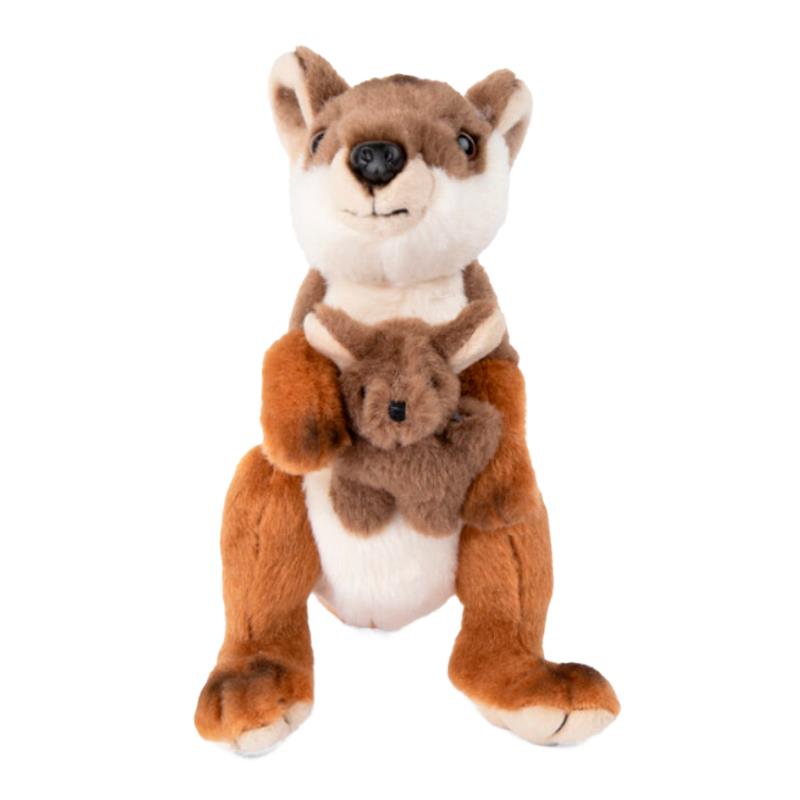 PELUCIA WWF WALLABY WITH JOEY 19CM MARROM