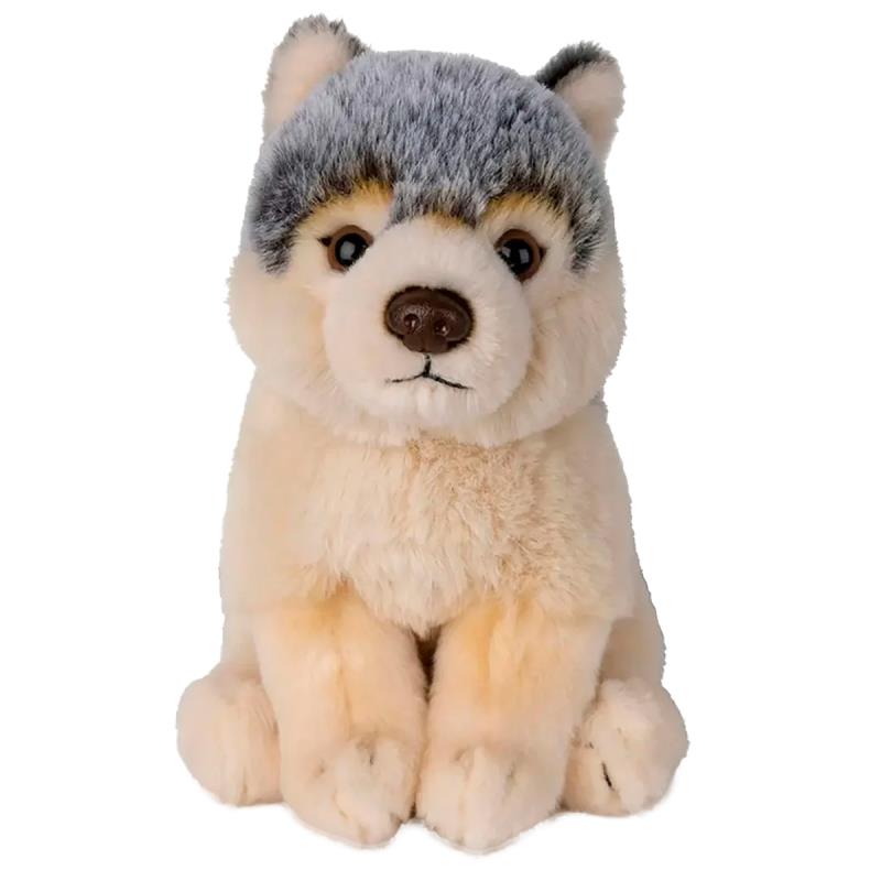 PELUCIA WWF LOBO ECO FLOPPY 15CM BEGE/CINZA