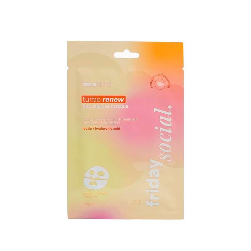 MASCARA FACIAL FACE FACTS FRIDAY SOCIAL BIOCELLULOSE MASQUE TURBO RENEW 20ML