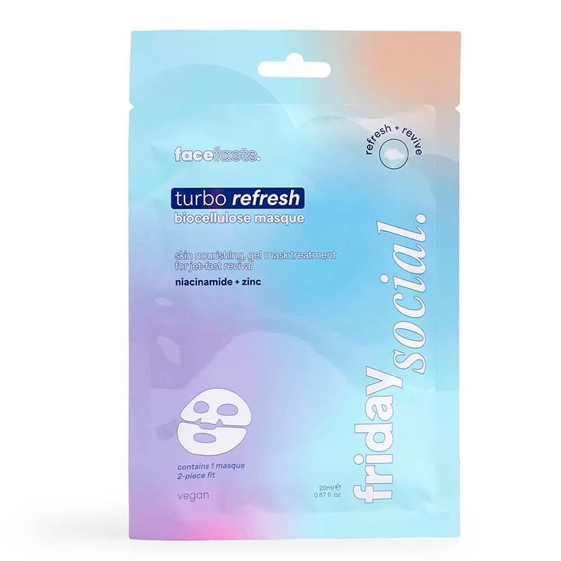 MASCARA FACIAL FACE FACTS FRIDAY SOCIAL BIOCELLULOSE MASQUE TURBO REFRESH 20ML