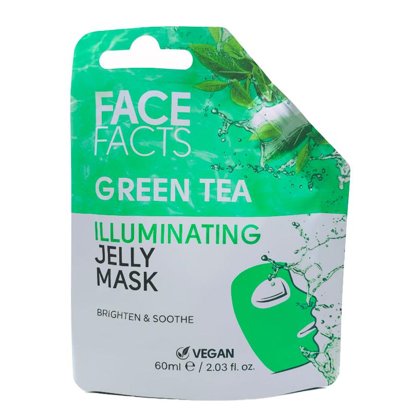 MASCARA FACIAL FACE FACTS POUCHES GREEN TEA JELLY MASK ILLUMINATING 60ML