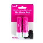 BALSAMO LABIAL 2 UNIDADES X4,3GR "PRETTY MOISTURISING LIP BALM TWIN PACK BLACKBERRY BLAST" MARCA QUEST