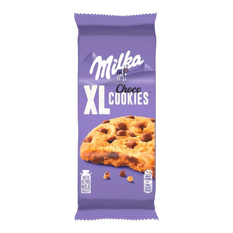 BISCOITOS MILKA XL COOKIES C/GOTAS DE CHOCOLATE 184G