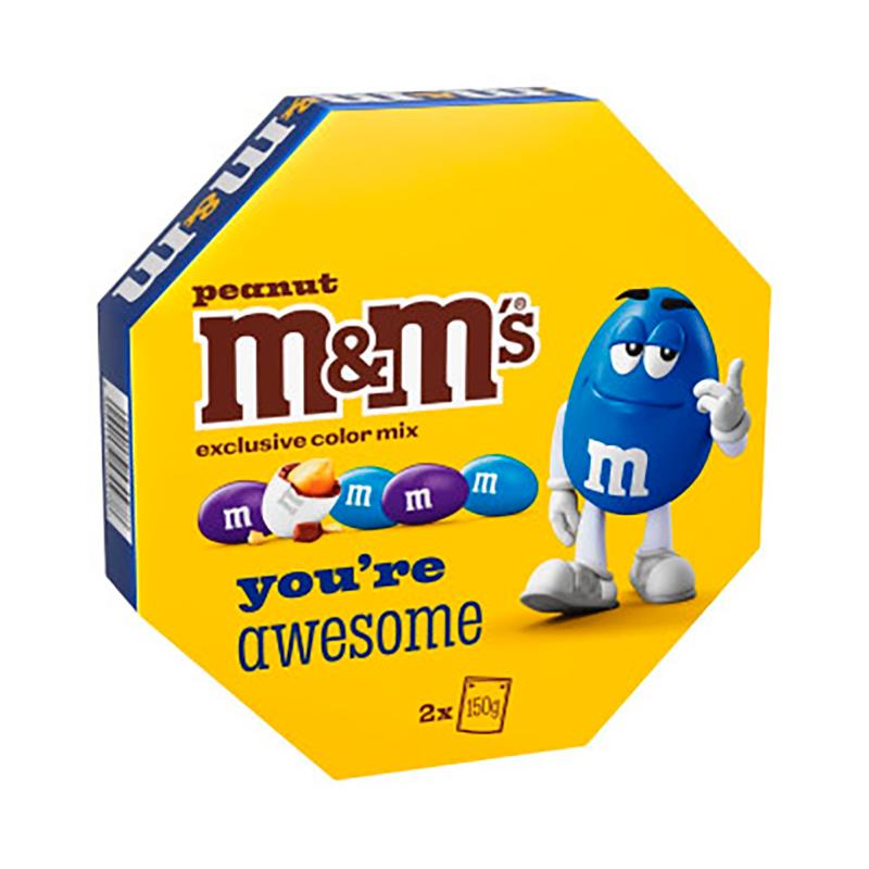 CHOCOLATE M&MS YOURE AWESOME PEANUT RANGE BLUE/WHITE/PURPLE 2X150G