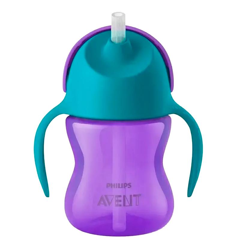 COPO PHILIPS AVENT C/CANUDO E ALCAS SCF796/02 200ML ROXO