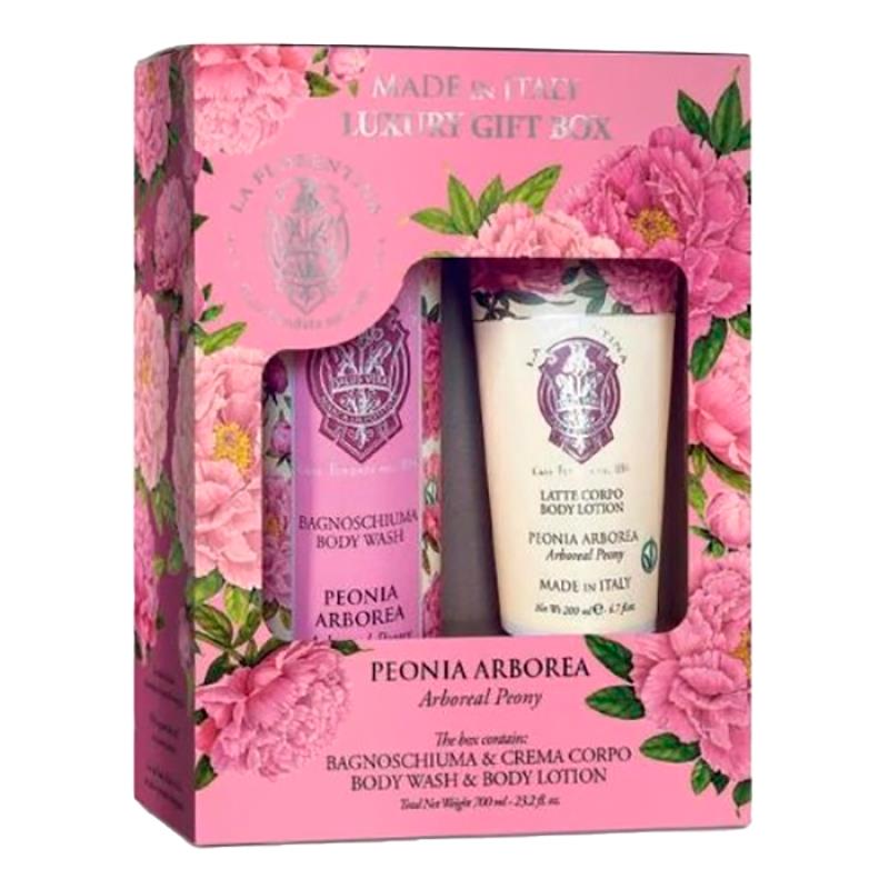 KIT LA FLORENTINA PEONIA ARBOREA SABONETE LIQUIDO 500ML E LOCAO CORPORAL 200ML