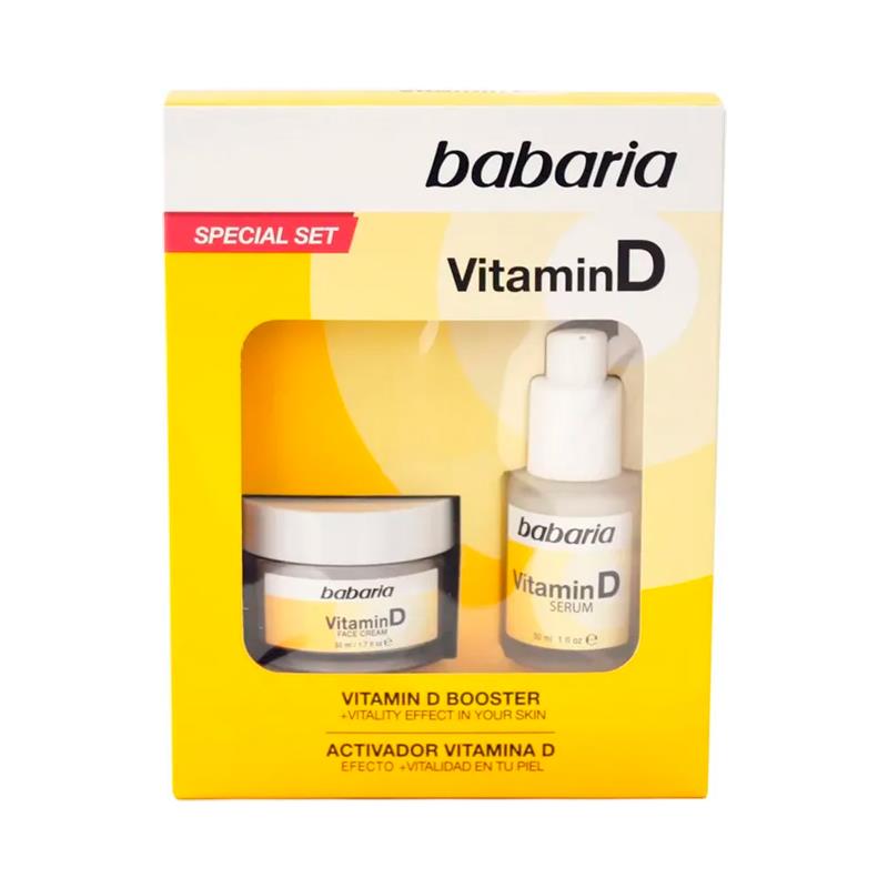 PACK BABARIA VITAMINA D SORO VITAMINA D 50ML E CREME FACIAL VITAMINA D 30ML