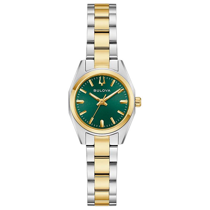 RELOGIO DE PULSO FEMININO BULOVA 30MM 98L329 PRATA/DOURADO/VERDE