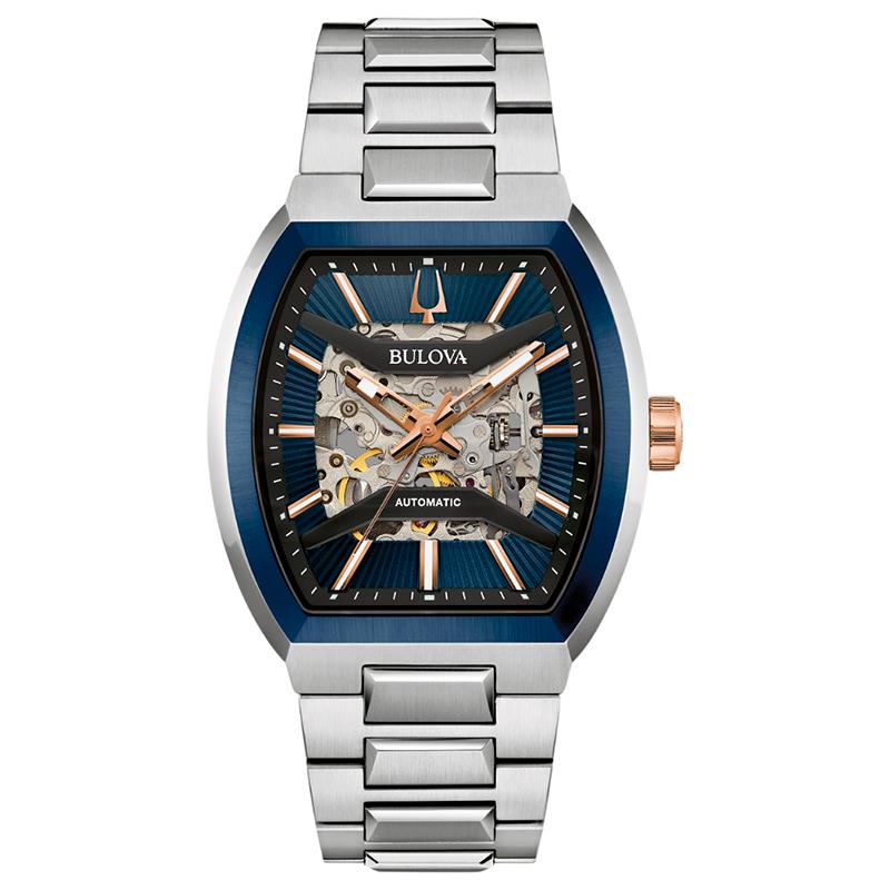 RELOGIO MASCULINO BULOVA 45MM 98A319 PRATA/AZUL