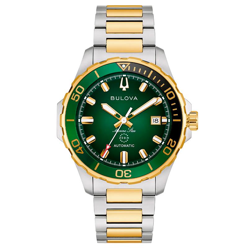 RELOGIO MASCULINO BULOVA 44MM 98B467 PRATA/VERDE