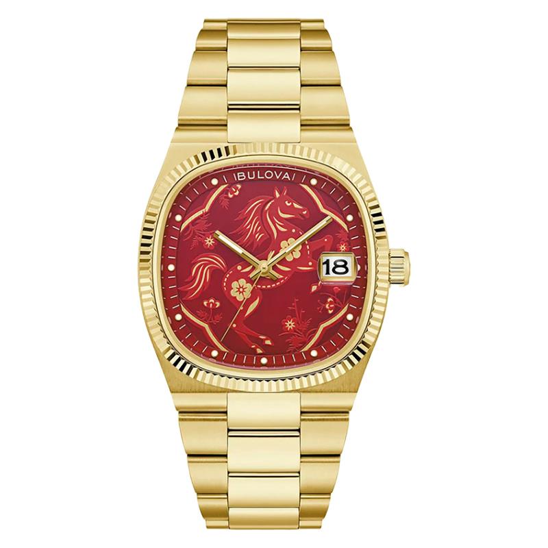 RELOGIO MASCULINO BULOVA 44MM 97B242 DOURADO/VERMELHO