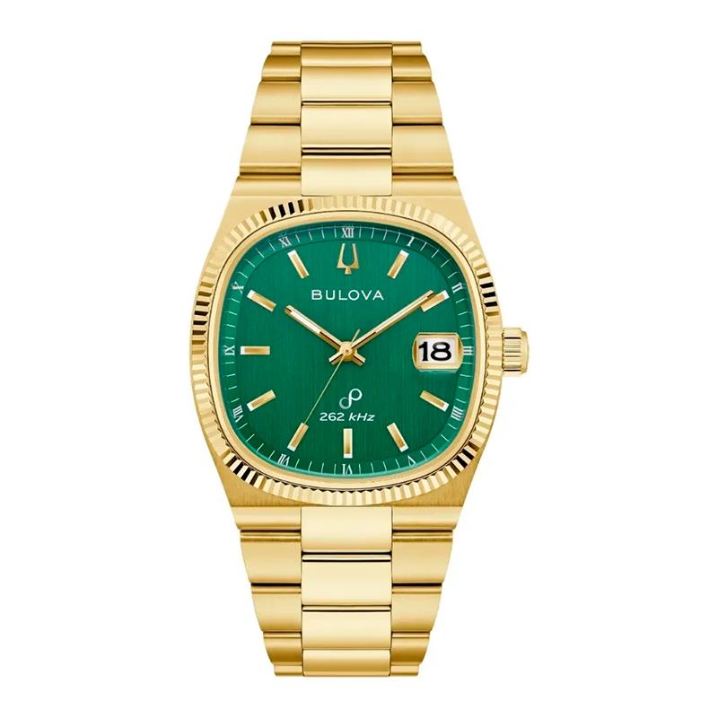 RELOGIO BULOVA MASCULINO 44MM 97B237 DOURADO/VERDE