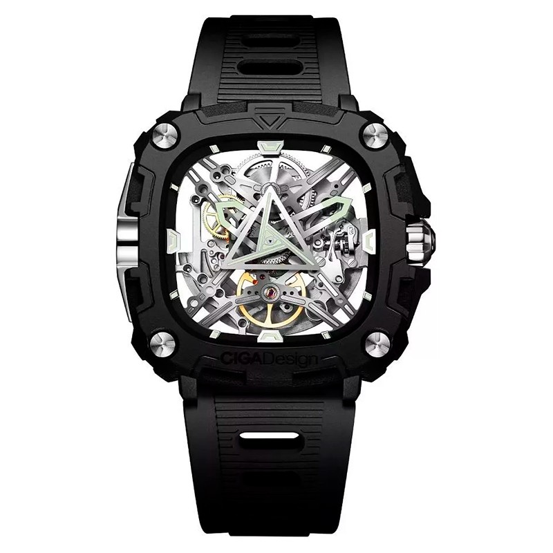 RELOGIO MASCULINO CIGA DESIGN MECHANICCAL MASX051B-S01-W5B PRETO