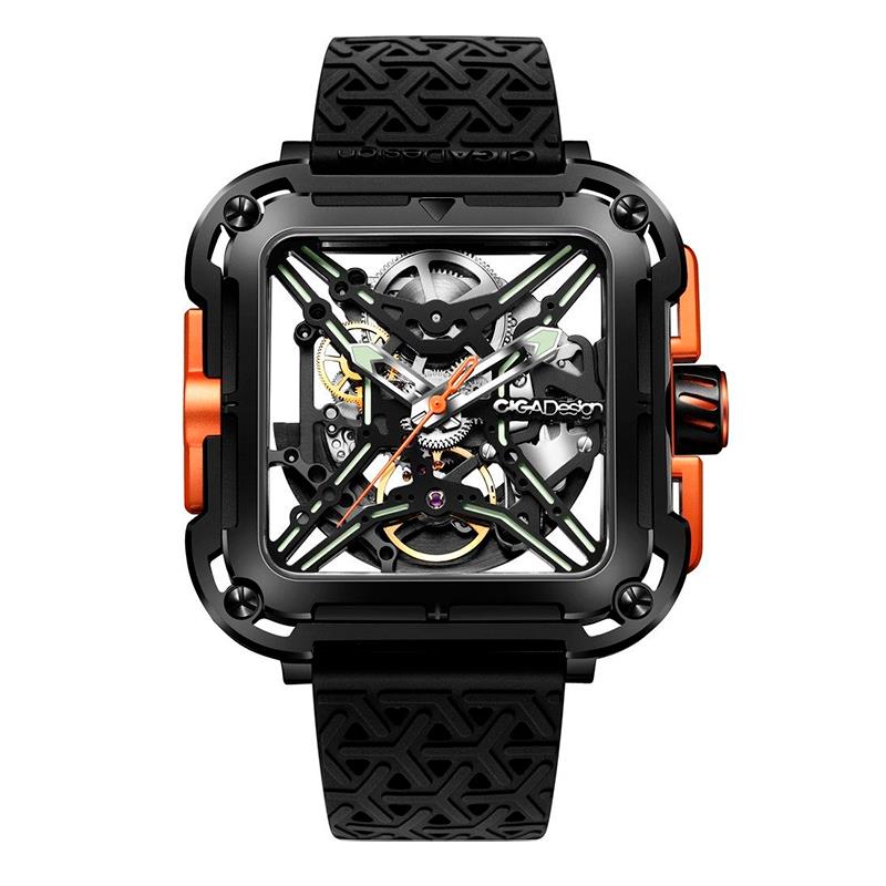RELOGIO MASCULINO CIGA DESIGN MECHANICCAL GORILLA X011-BLOG-W25BK LARANJA