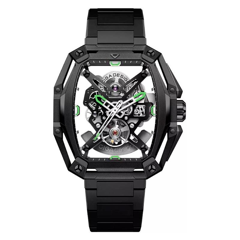 RELOGIO MASCULINO CIGA DESIGN MECHANICCAL CITY HUNTER Z035-BB01-W1B BLACK
