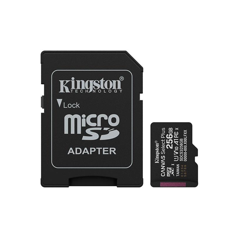 CARTAO DE MEMORIA KINGSTON MICRO SD CANVAS SELECT PLUS 256GB 150MB/S