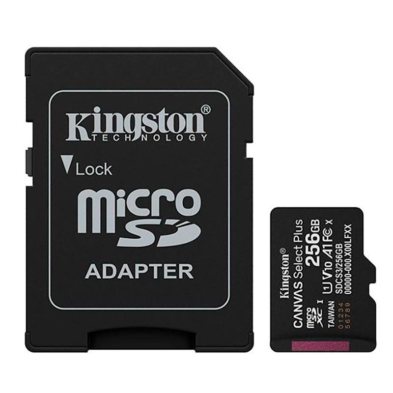 CARTAO DE MEMORIA KINGSTON MICRO SD CANVAS SELECT PLUS 256GB 150MB/S