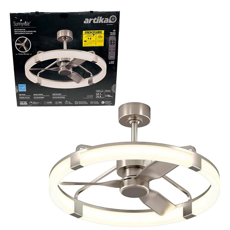 VENTILADOR DE TETO C/CONTROLE REMOTO ARTIKA SUNNYVALE 28" FANDELIER 50W