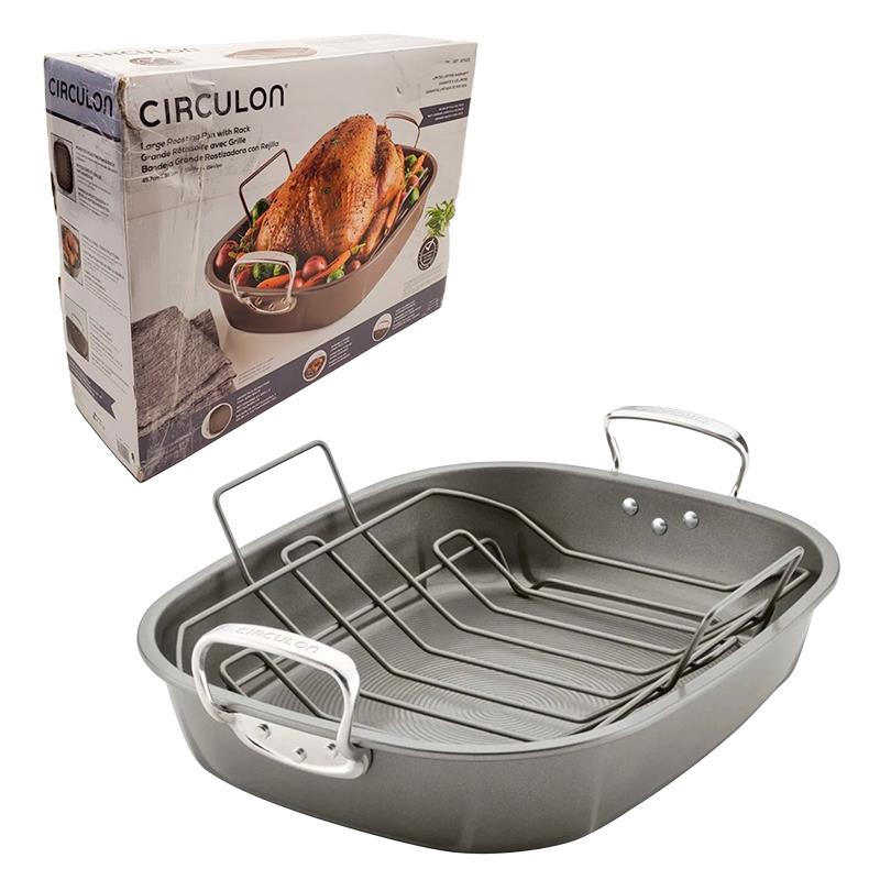 ASSADEIRA CIRCULON NONSTICK OVAL COM GRELHA ANTIADERENTE