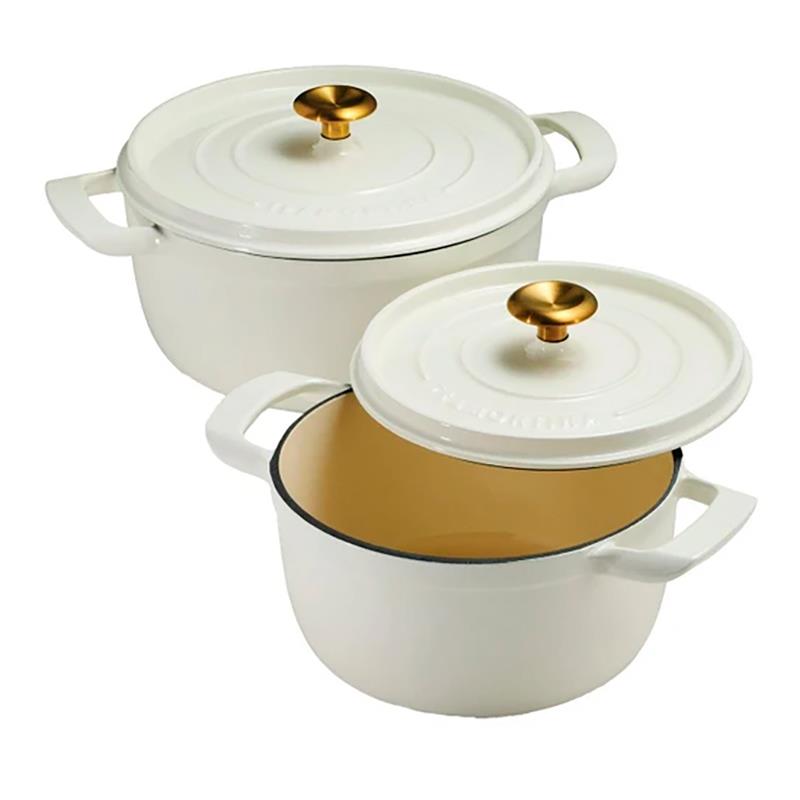 PANELAS TRAMONTINA DUTCH OVEN DE FERRO FUNDIDO ESMALTADO BRANCO 2UN