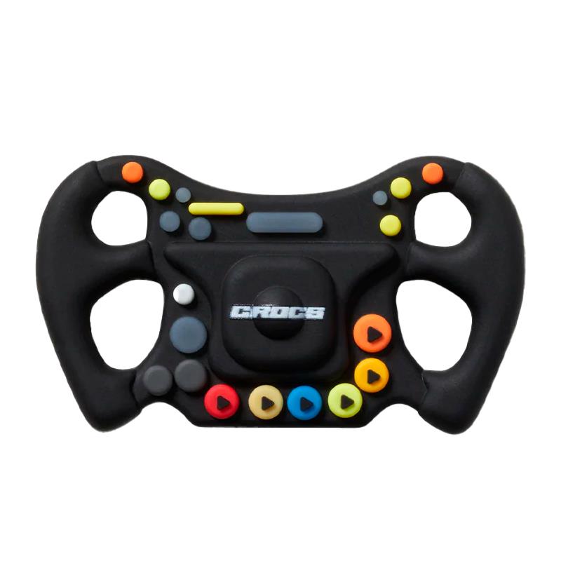 BROCHE P/CROCS JIBBITZ RACE CAR STEERING WHEEL